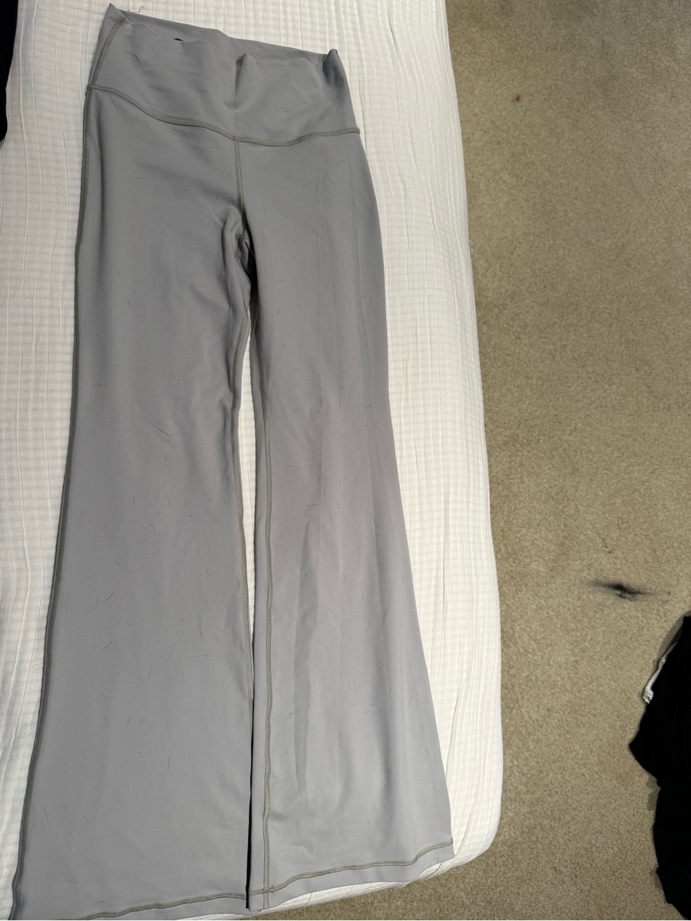 Aritzia Light Gray High-Waist Flare Leg Pants